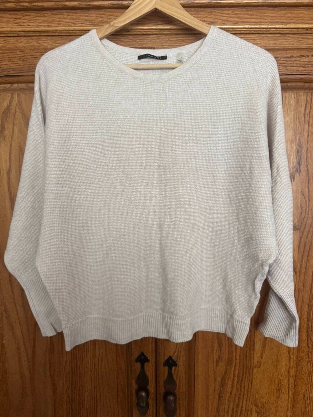Tahari Cream Crewneck Sweater